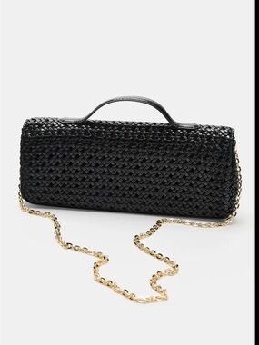 ZARA Black Woven Envelope Bag NWT Brand new
